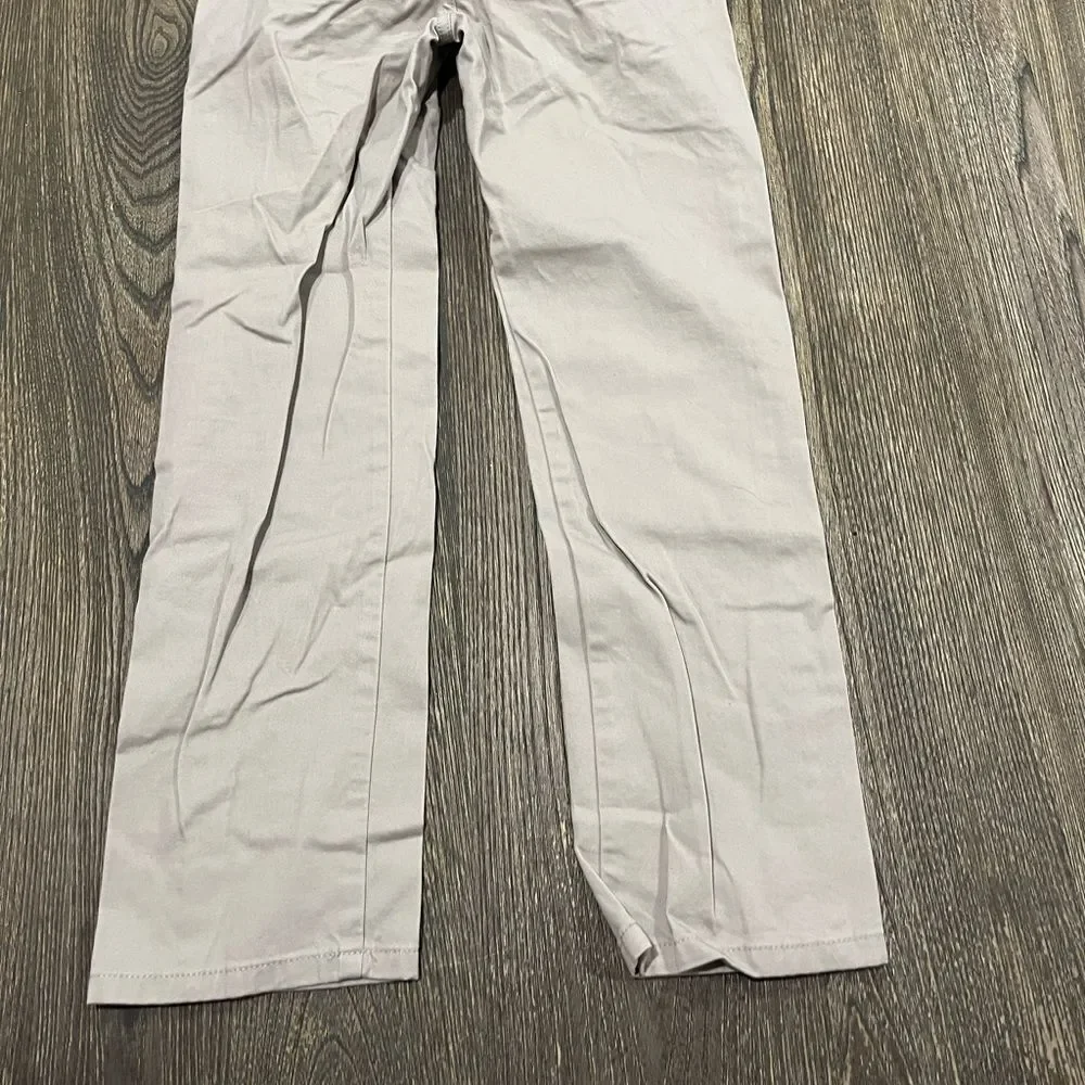 Izod Pants Straight Leg Flat Front Mid Rise Cotton Stretch Chino Khaki Size 10